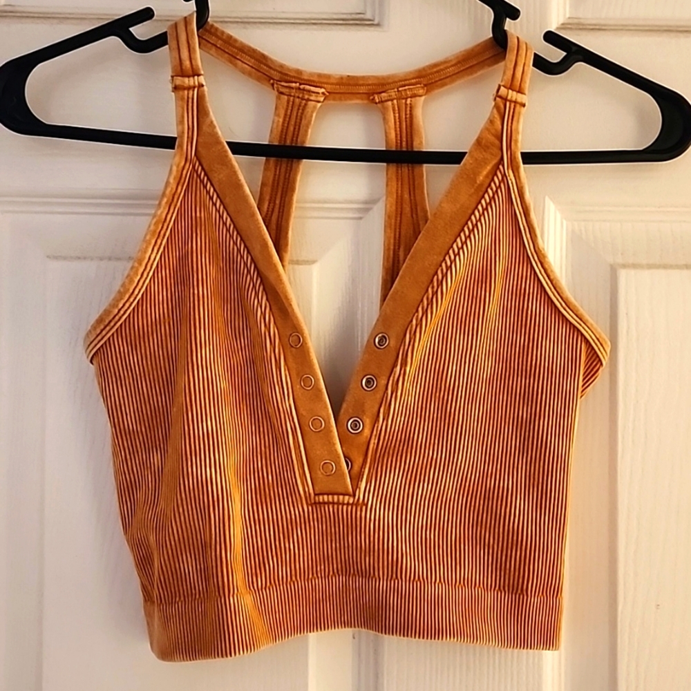 Tik-tok crop top, Mustard, S/M